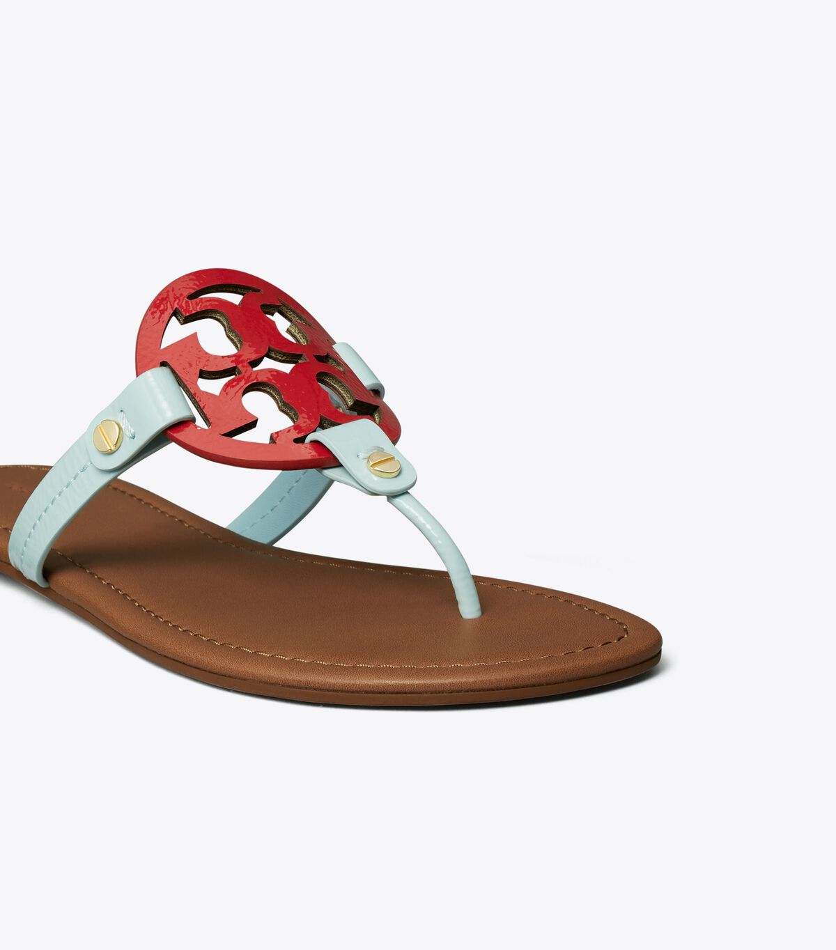 Azure / Red Tory Burch Miller Leather Women's Sandals | OUTLET-16583429