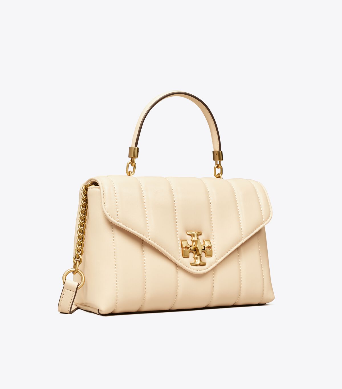 Beige / Gold Tory Burch Small Kira Quilted Women\'s Satchel Bags | OUTLET-69037589