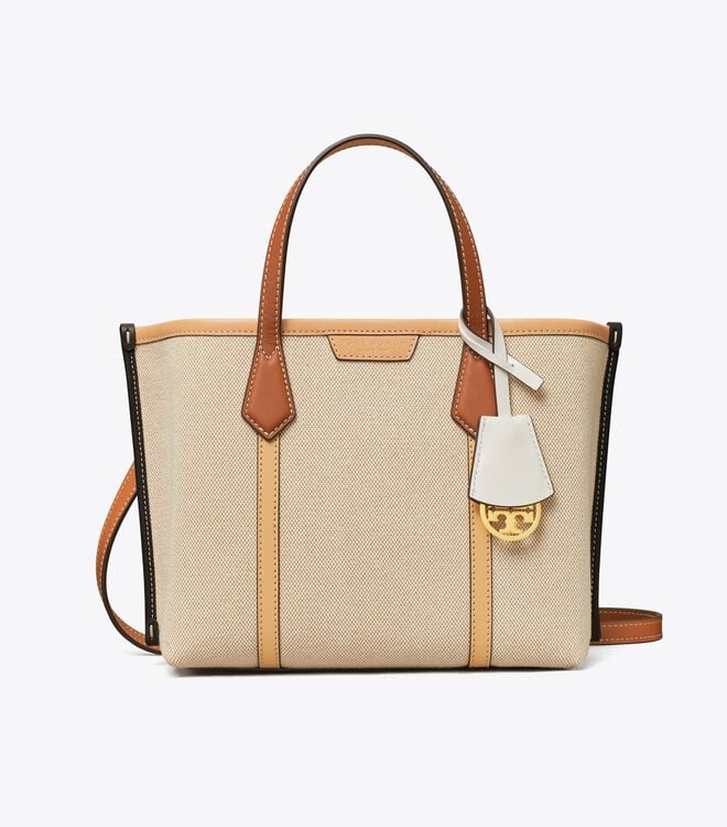 Beige / Multicolor Tory Burch Small Perry Canvas Women's Tote Bags | OUTLET-36140989