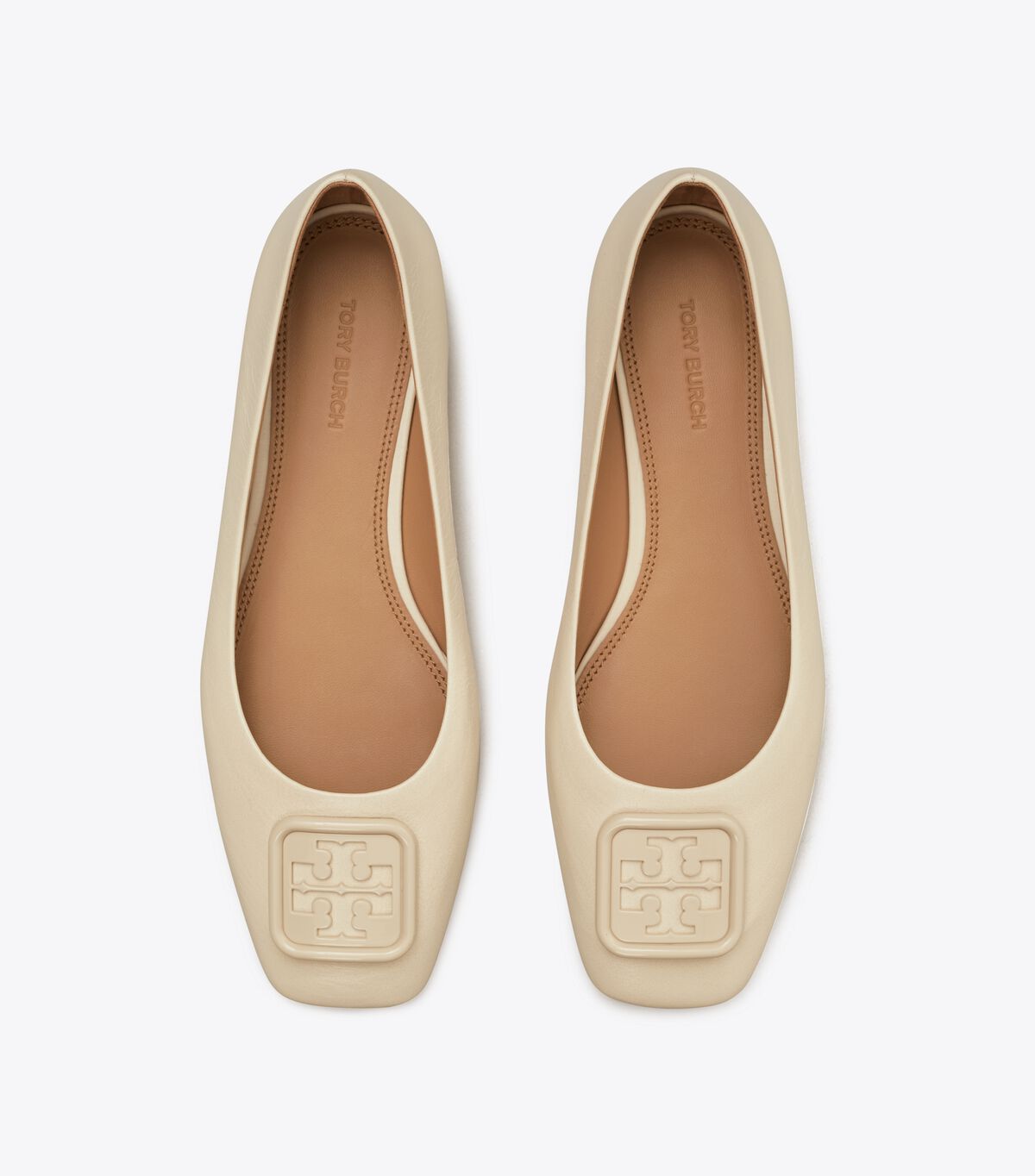 Beige Tory Burch Georgia Women's Ballet Flats | OUTLET-24837569