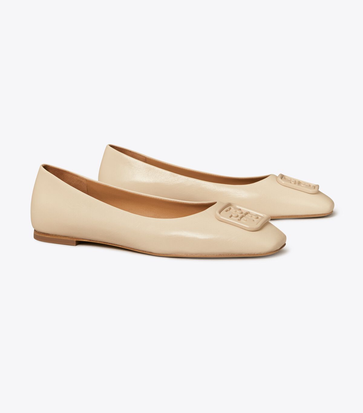 Beige Tory Burch Georgia Women\'s Ballet Flats | OUTLET-24837569