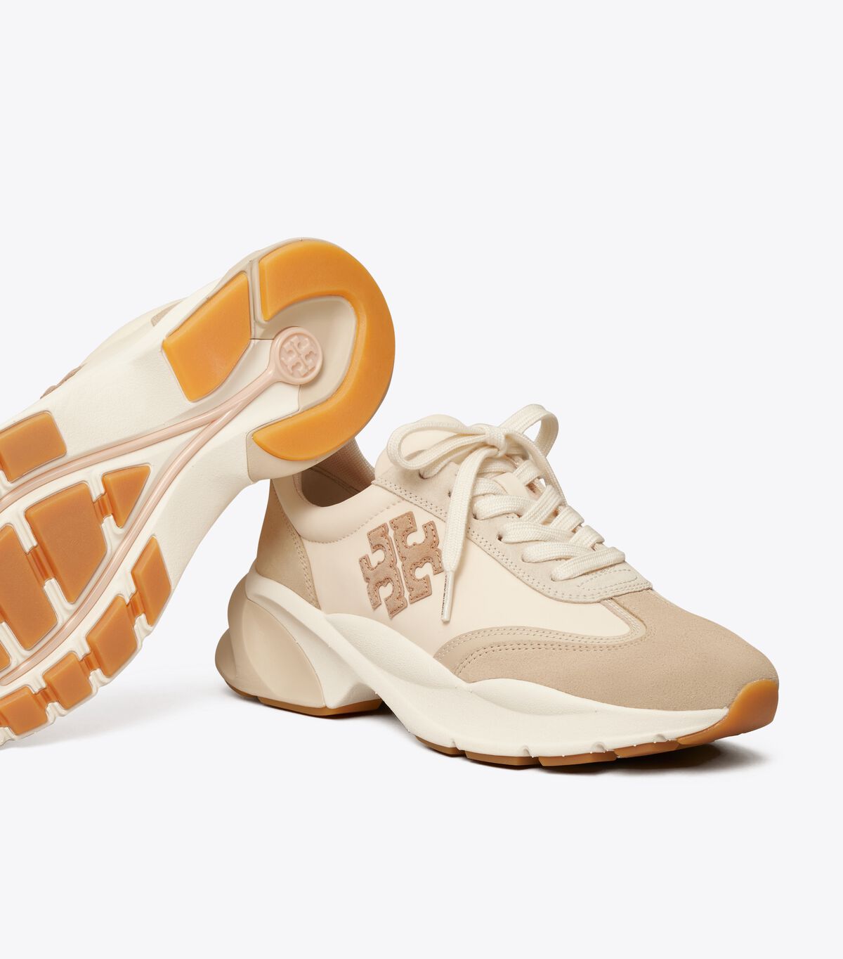 Beige Tory Burch Good Luck Women's Sneakers | OUTLET-48723959