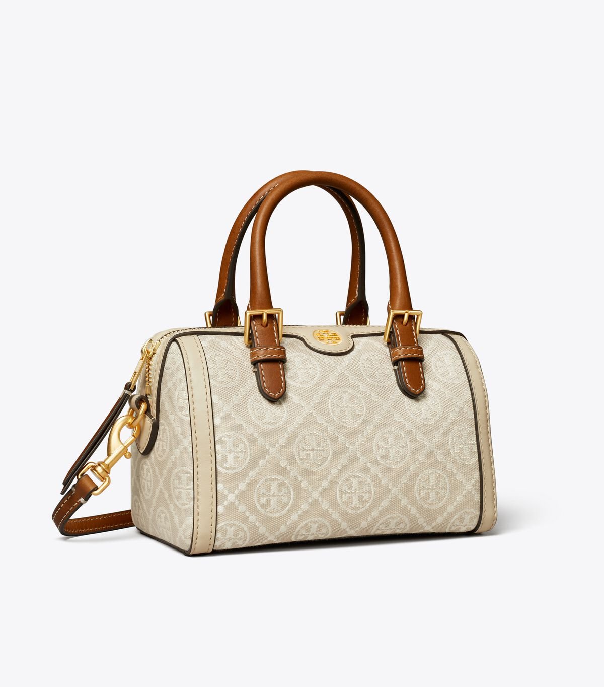 Beige Tory Burch Petite T Monogram Women\'s Satchel Bags | OUTLET-70456199