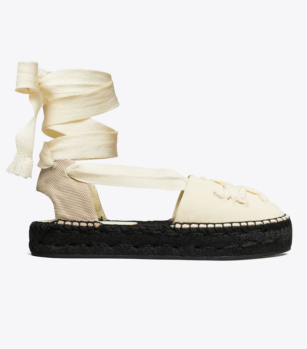 Beige Tory Burch Ribbon Women's Espadrille | OUTLET-90281649