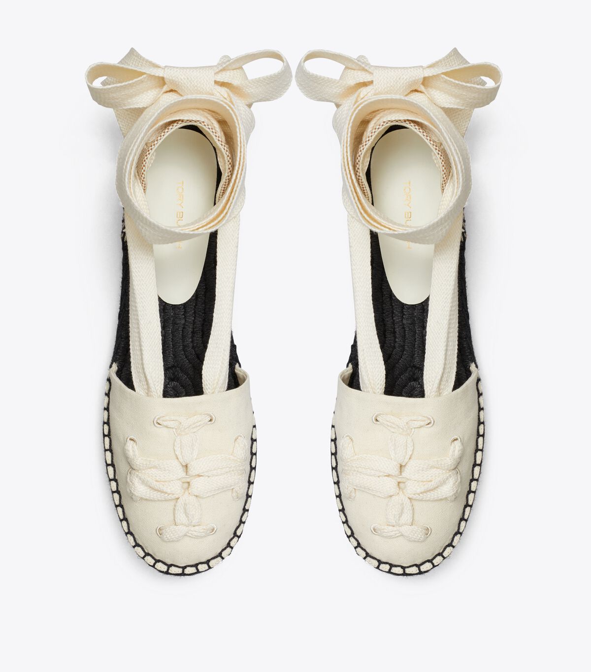 Beige Tory Burch Ribbon Women's Espadrille | OUTLET-90281649