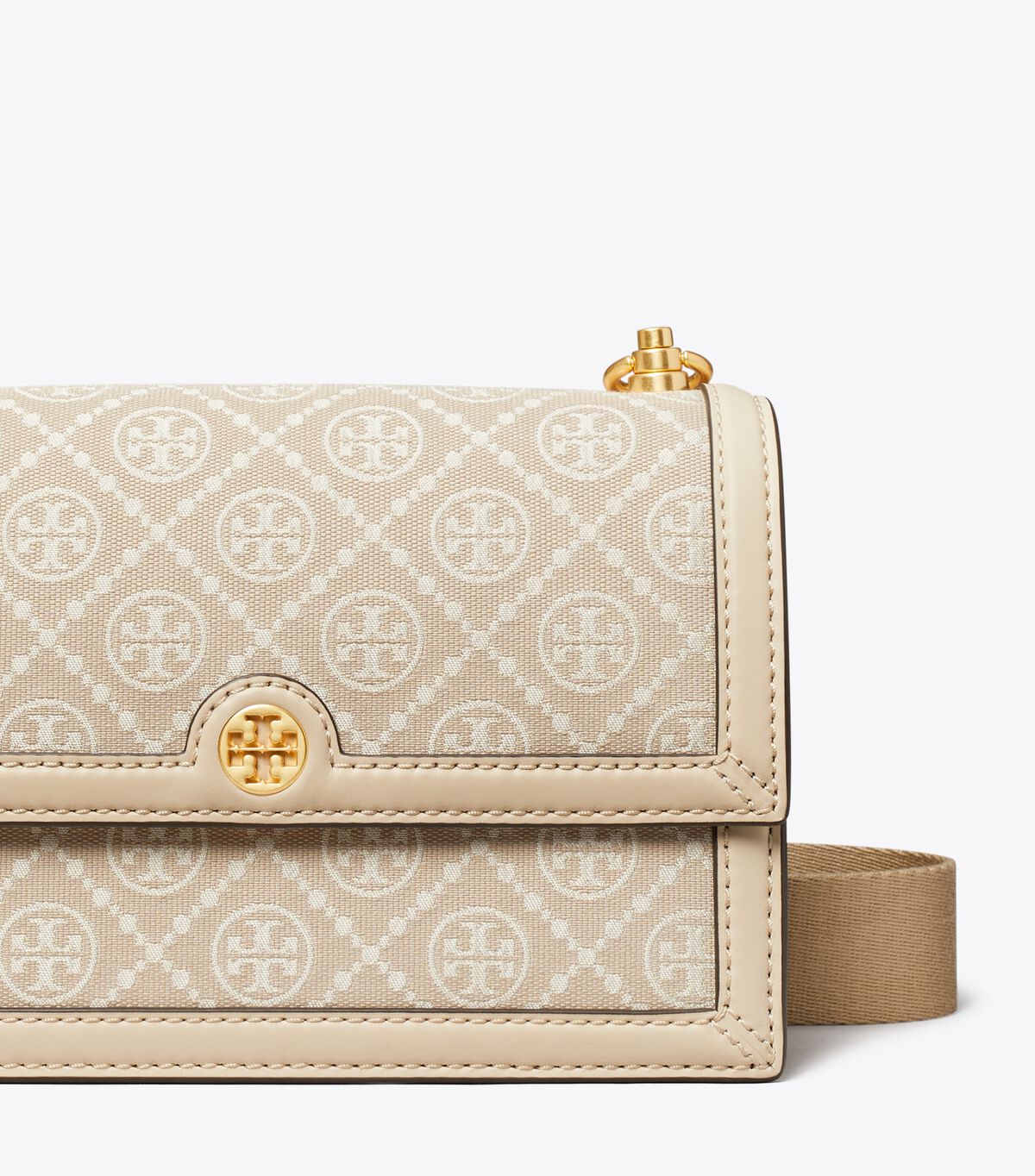 Beige Tory Burch Small T Monogram Women's Shoulder Bags | OUTLET-74651209