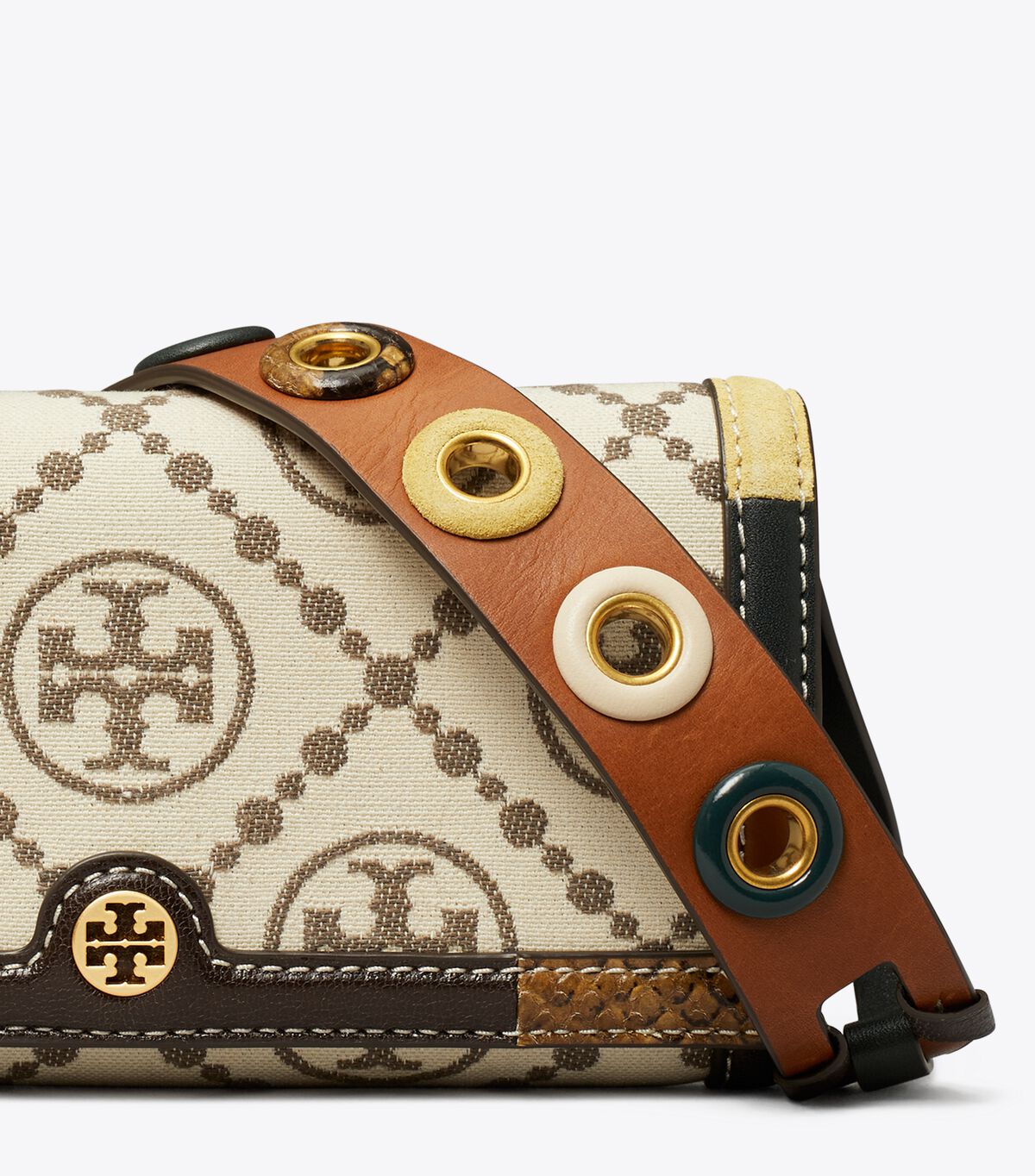 Beige Tory Burch T Monogram Grommet Women's Crossbody Bags | OUTLET-17283649