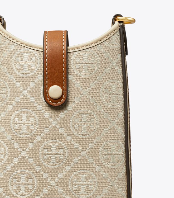 Beige Tory Burch T Monogram Women's Crossbody Bags | OUTLET-54271639