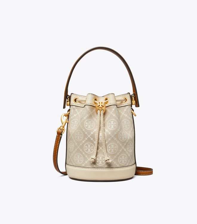 Beige Tory Burch T Monogram Women's Mini Bag | OUTLET-02516439