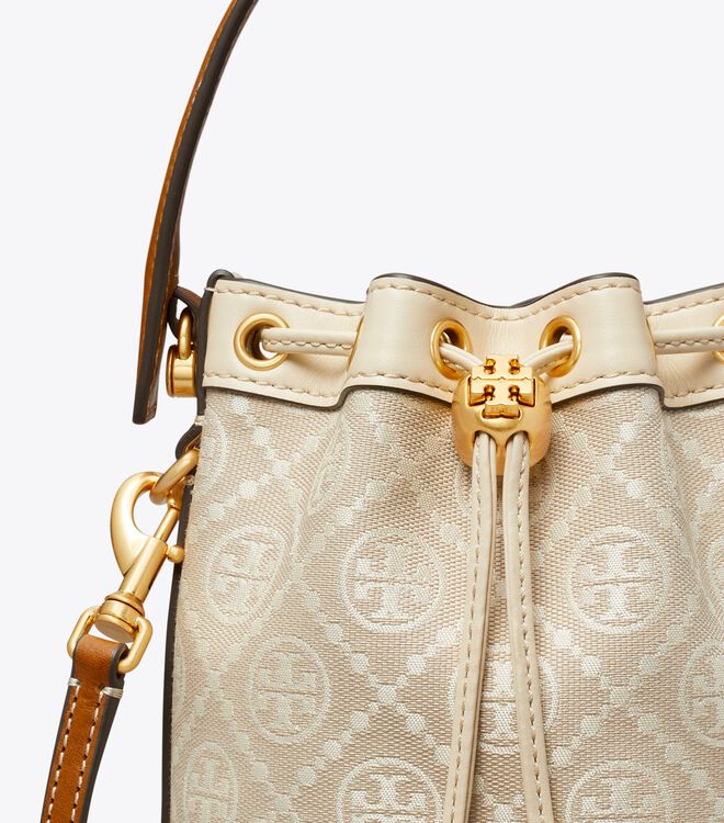 Beige Tory Burch T Monogram Women's Mini Bag | OUTLET-02516439