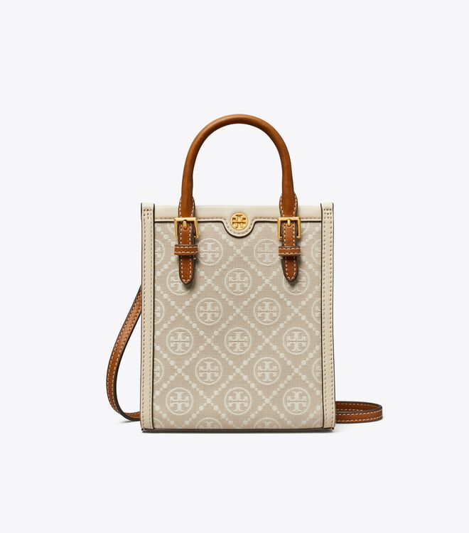 Beige Tory Burch T Monogram Women's Mini Bag | OUTLET-15947029