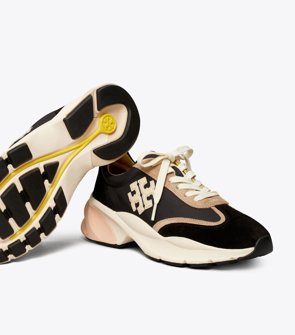 Black / Cream Tory Burch Good Luck Women's Sneakers | OUTLET-96250789