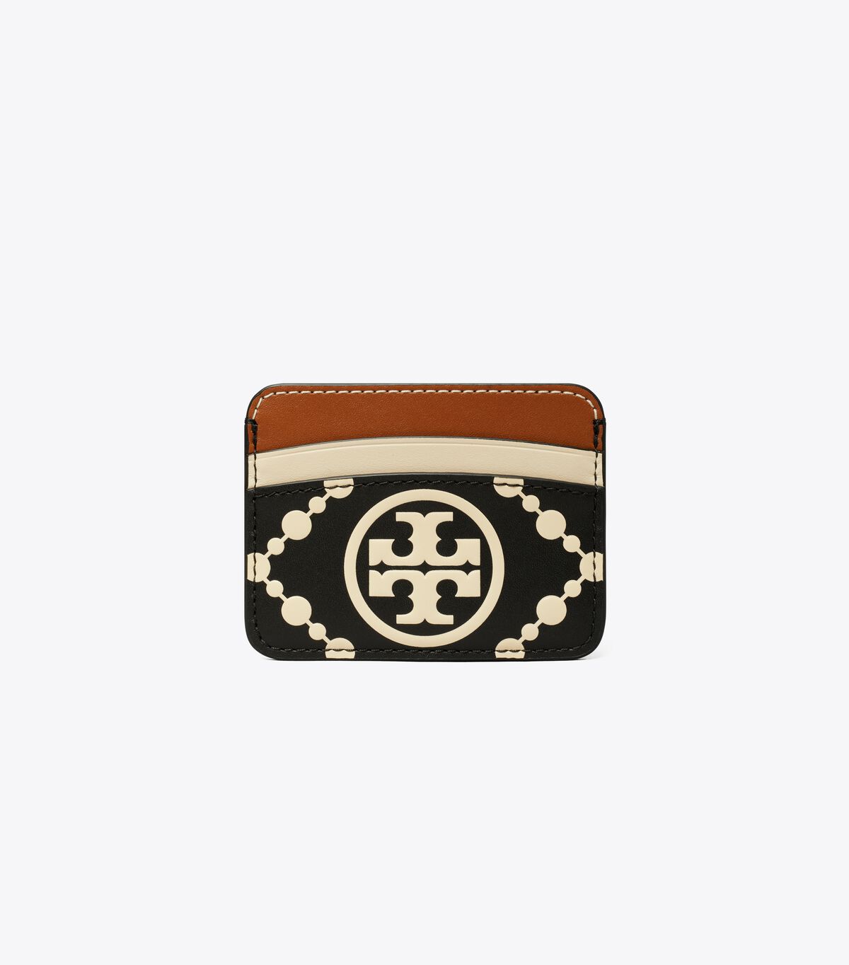 Black / Cream Tory Burch T Monogram Contrast Embossed Women's Card Case | OUTLET-94251679