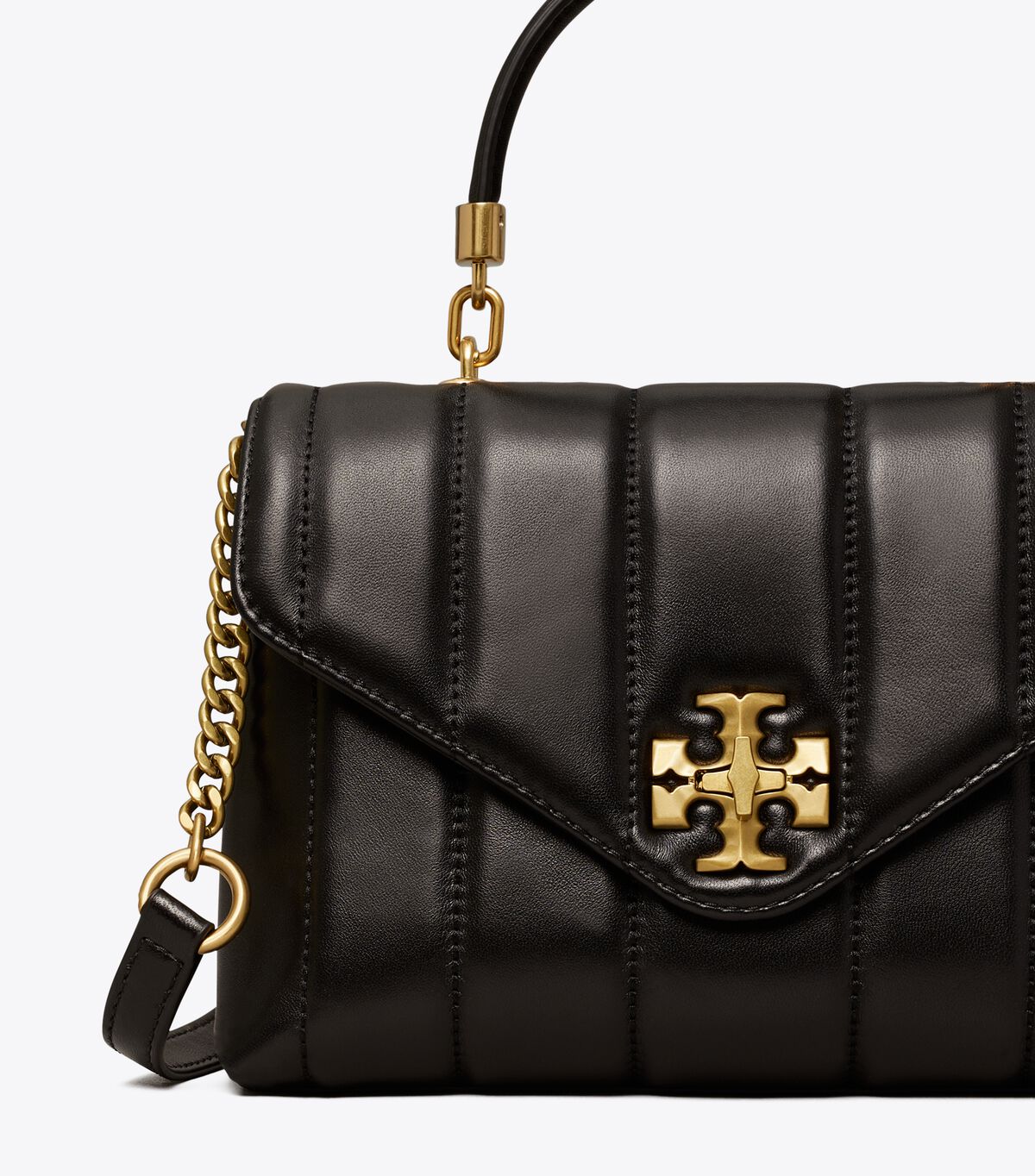 Black / Gold Tory Burch Small Kira Quilted Women's Satchel Bags | OUTLET-17205489