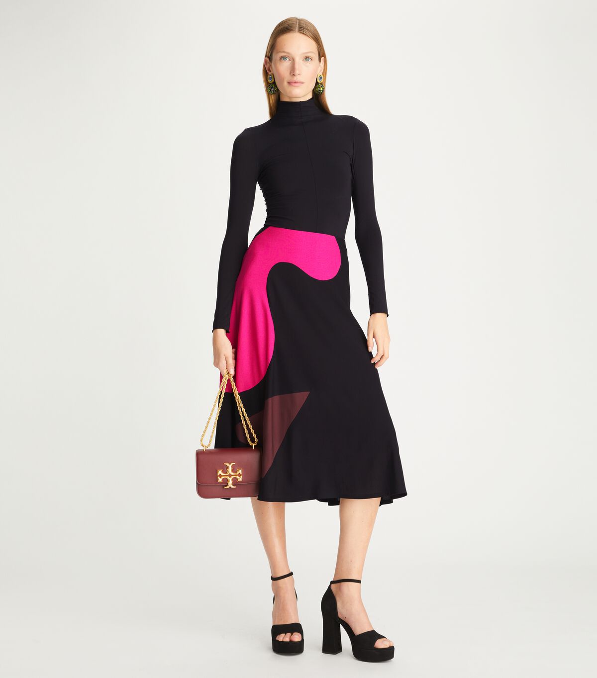 Black Tory Burch Colorblock Knit Women's Skirts | OUTLET-18392759