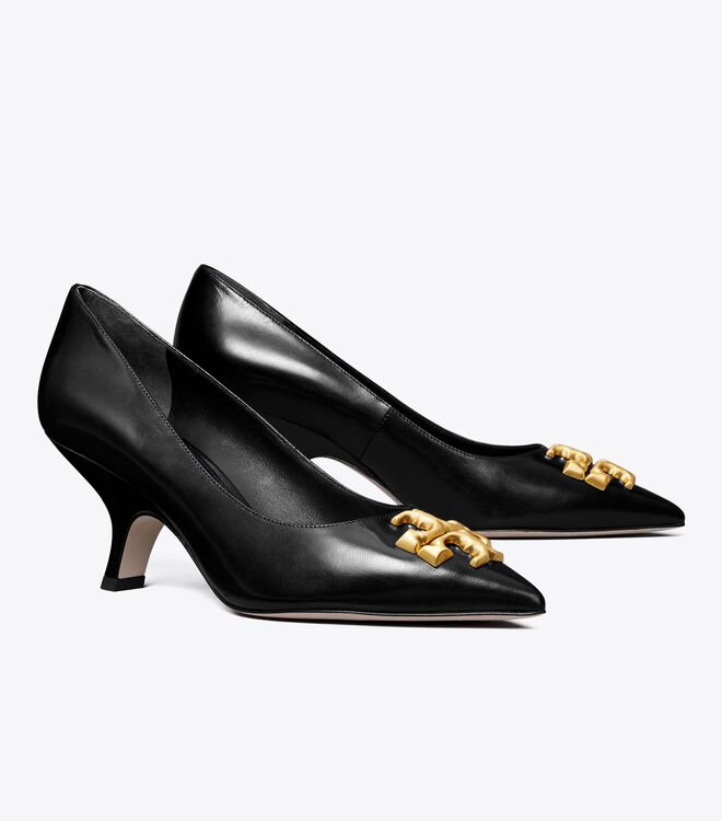 Black Tory Burch Eleanor Angled Women\'s Heels | OUTLET-15260399