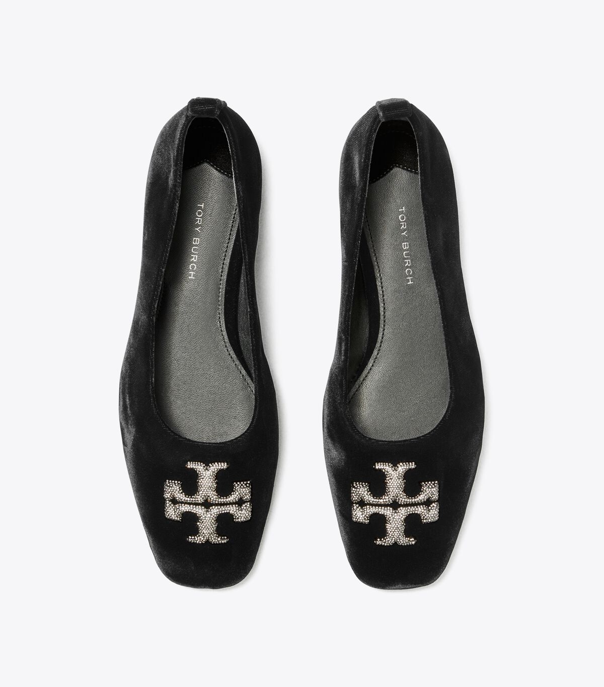 Black Tory Burch Eleanor Pavé Women's Ballet Flats | OUTLET-48793129