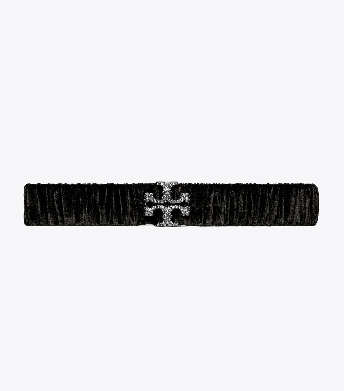 Black Tory Burch Eleanor Velvet Stretch Women\'s Belts | OUTLET-18967049