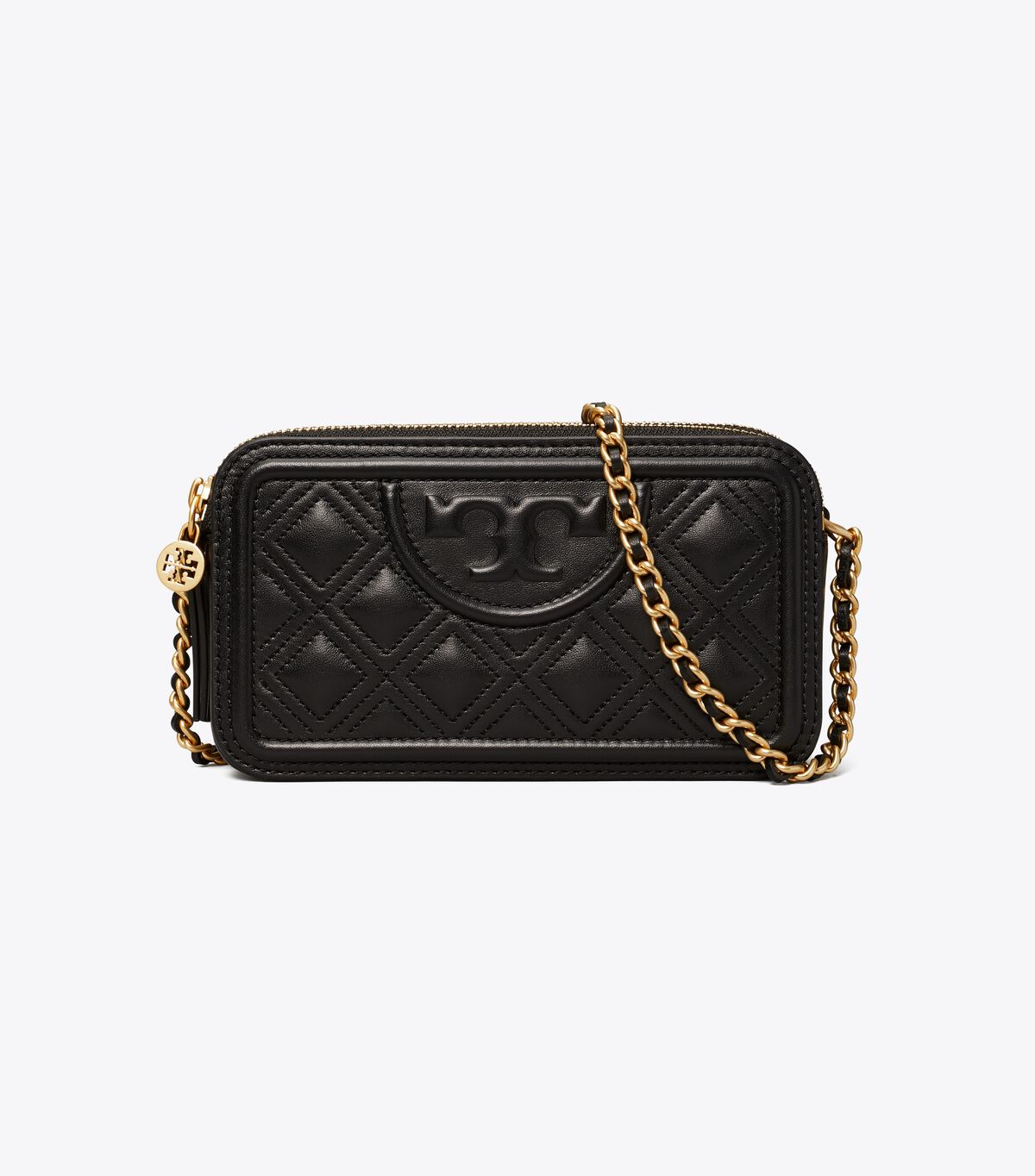 Black Tory Burch Fleming Double-zip Women's Crossbody Bags | OUTLET-53890429