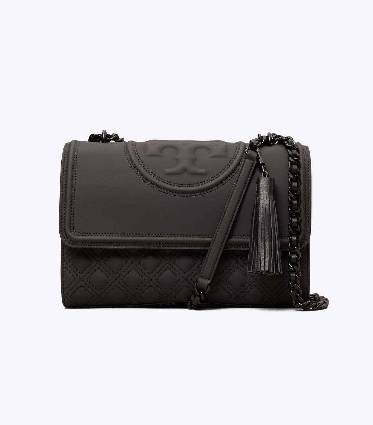 Black Tory Burch Fleming Matte Convertible Women's Shoulder Bags | OUTLET-86739059