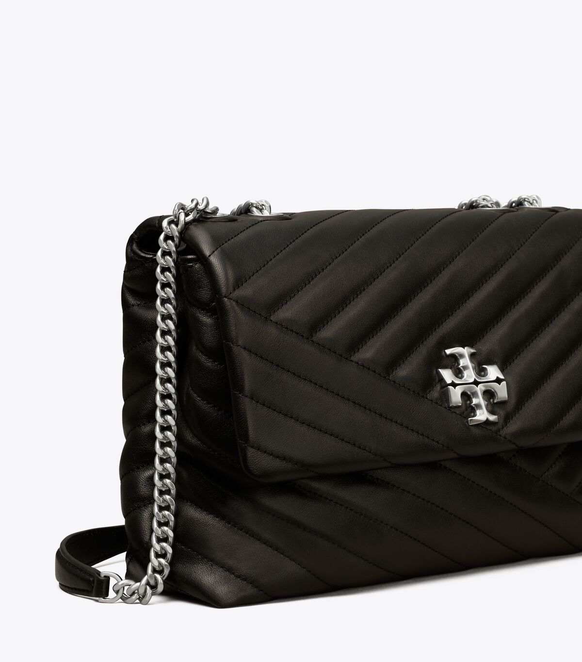 Black Tory Burch Kira Chevron Convertible Women's Shoulder Bags | OUTLET-21036479