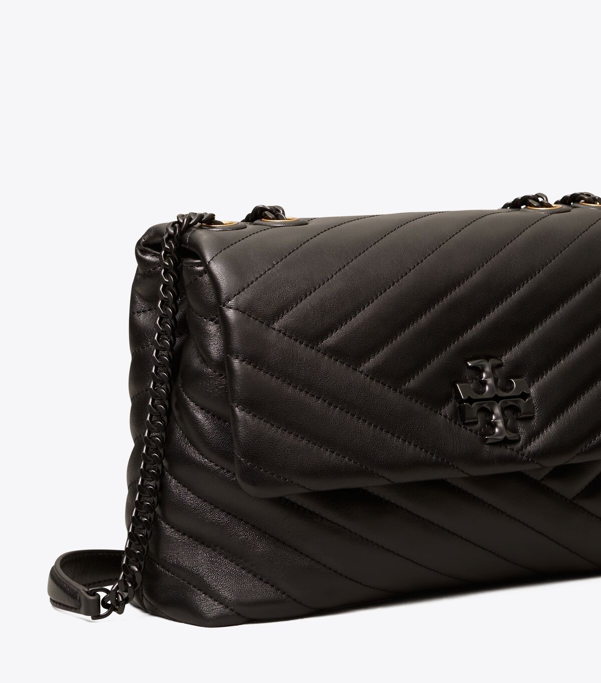 Black Tory Burch Kira Chevron Convertible Women's Shoulder Bags | OUTLET-89045239