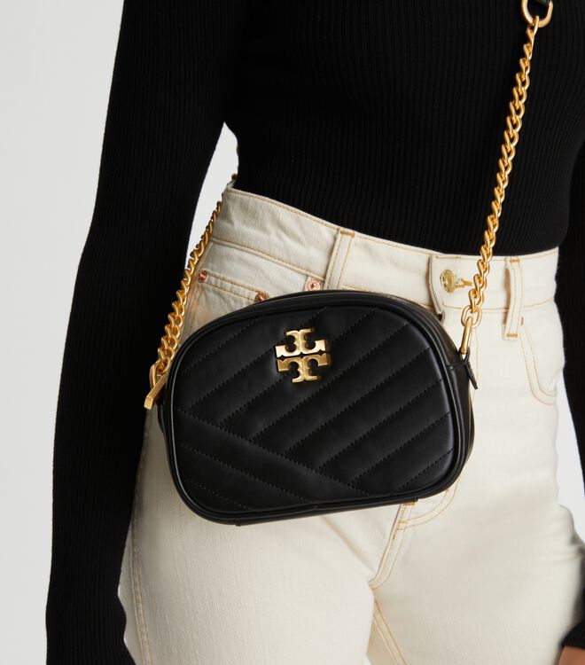 Black Tory Burch Kira Chevron Small Women's Crossbody Bags | OUTLET-38160279