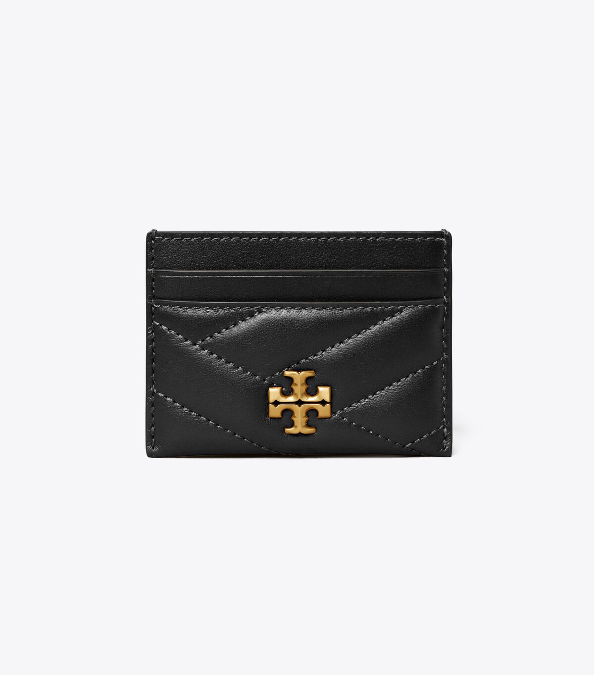 Black Tory Burch Kira Chevron Women's Card Case | OUTLET-25673189