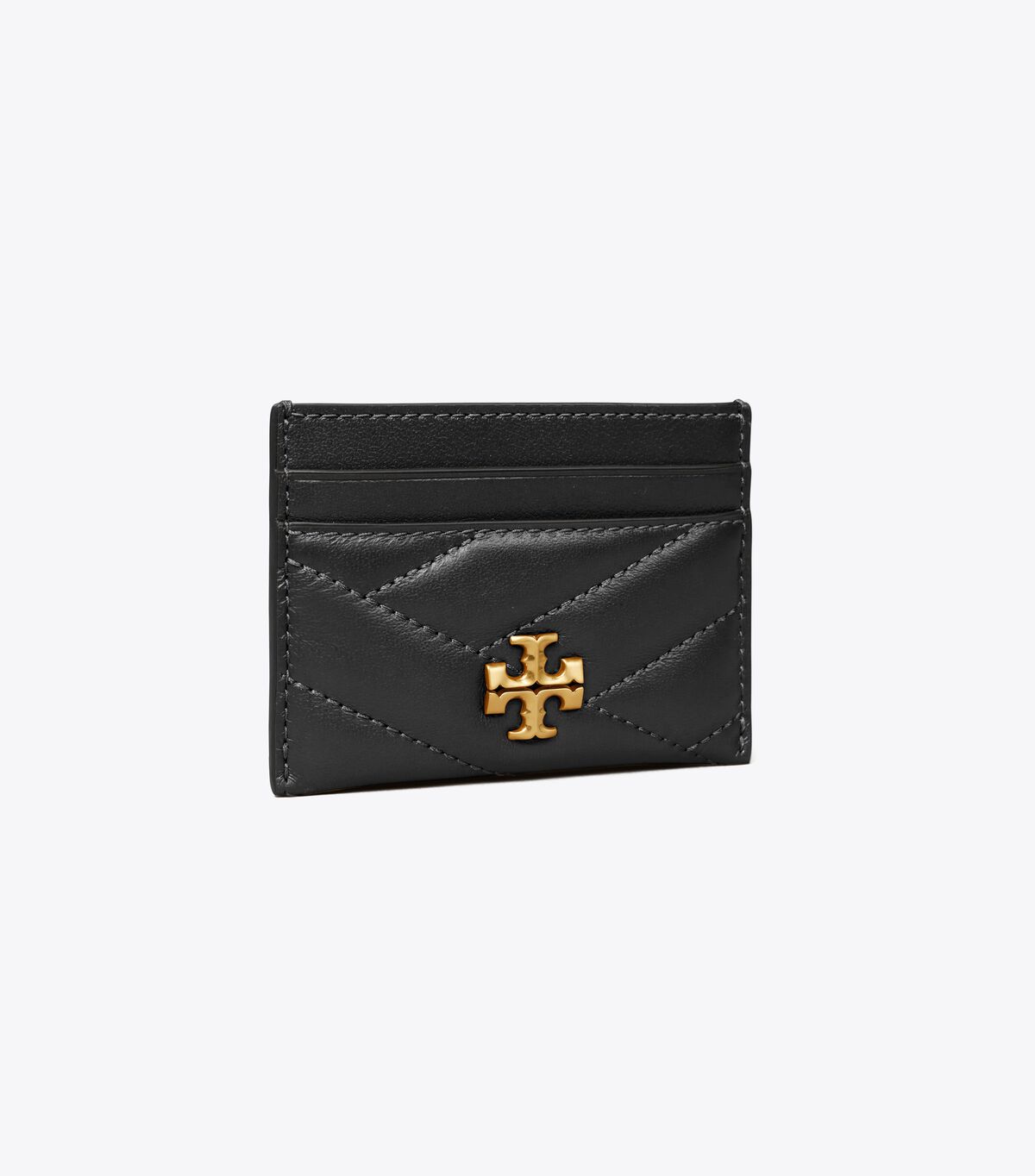 Black Tory Burch Kira Chevron Women\'s Card Case | OUTLET-25673189