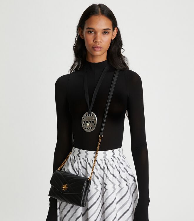 Black Tory Burch Kira Chevron Women's Crossbody Bags | OUTLET-39567819