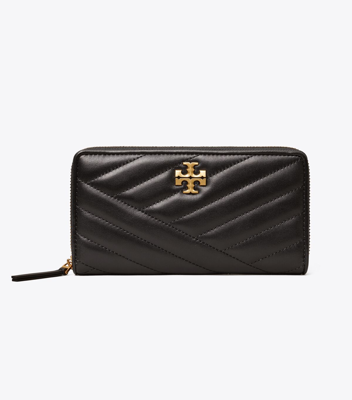 Black Tory Burch Kira Chevron Zip Women's Wallets | OUTLET-31849269