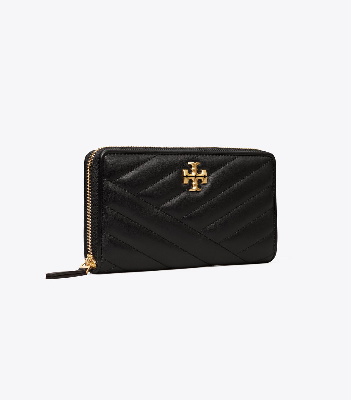 Black Tory Burch Kira Chevron Zip Women\'s Wallets | OUTLET-31849269