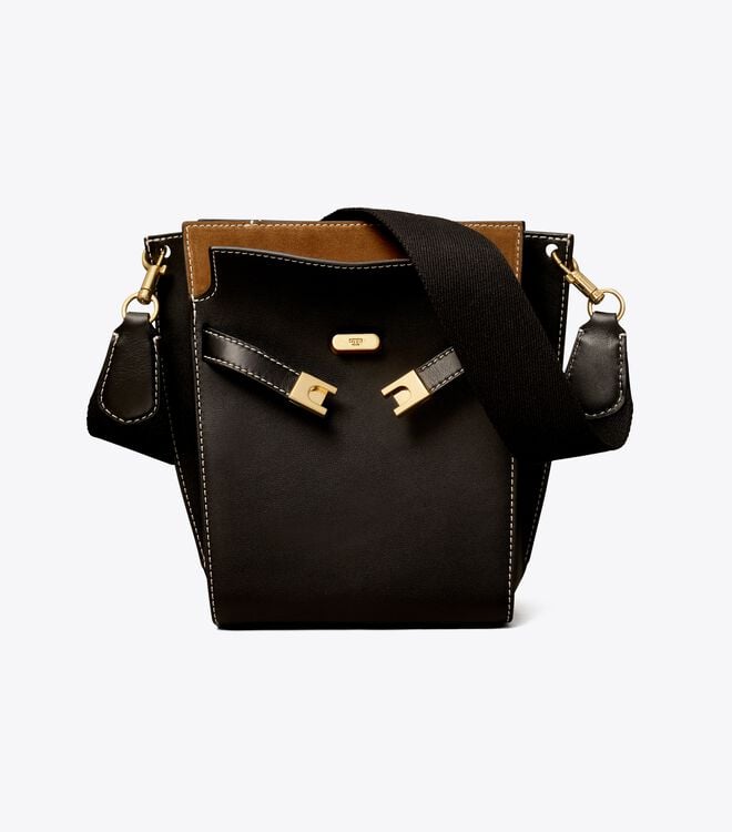 Black Tory Burch Lee Radziwill Double Women's Bucket Bags | OUTLET-96437589