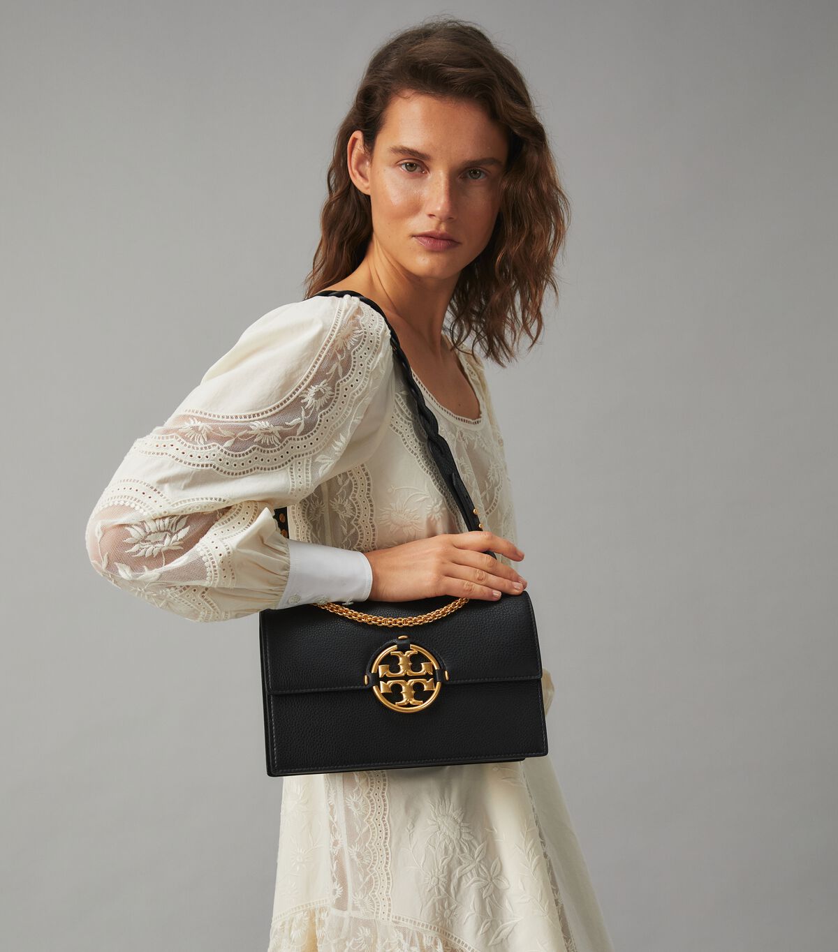 Black Tory Burch Miller Women's Crossbody Bags | OUTLET-03165879