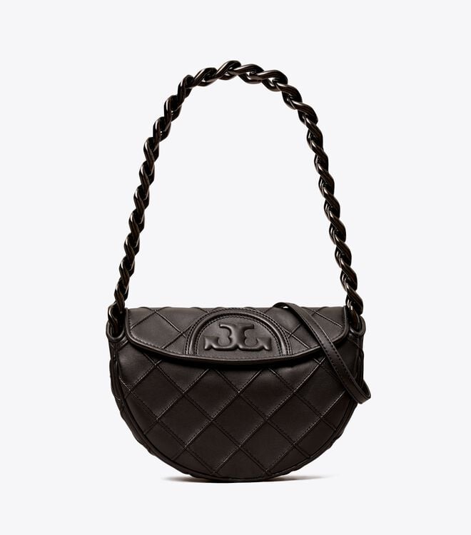 Black Tory Burch Mini Fleming Soft Women's Shoulder Bags | OUTLET-04635129