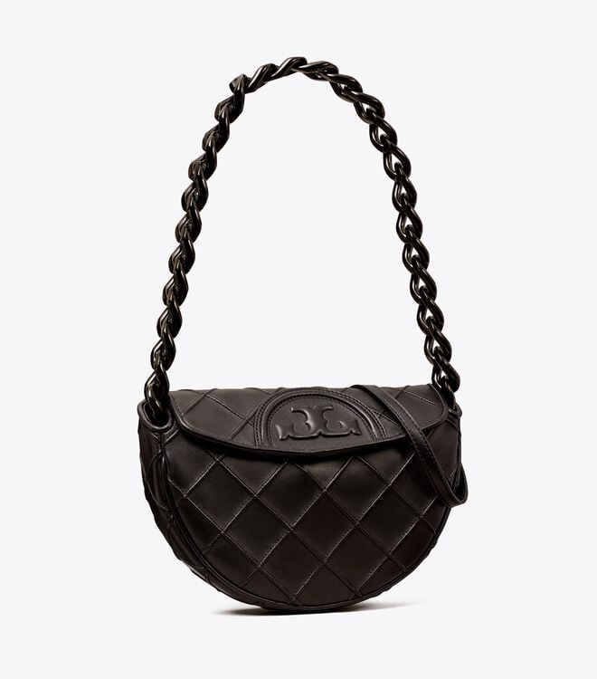 Black Tory Burch Mini Fleming Soft Women\'s Shoulder Bags | OUTLET-04635129