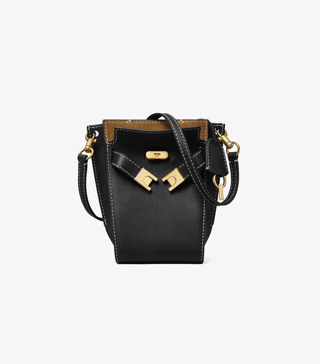 Black Tory Burch Petite Lee Radziwill Double Women's Bucket Bags | OUTLET-14865329