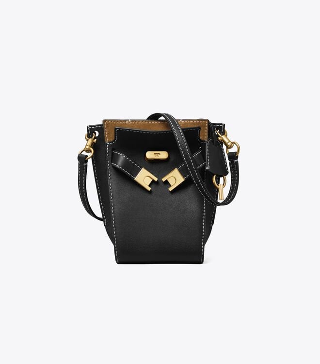 Black Tory Burch Petite Lee Radziwill Women's Satchel Bags | OUTLET-29078469