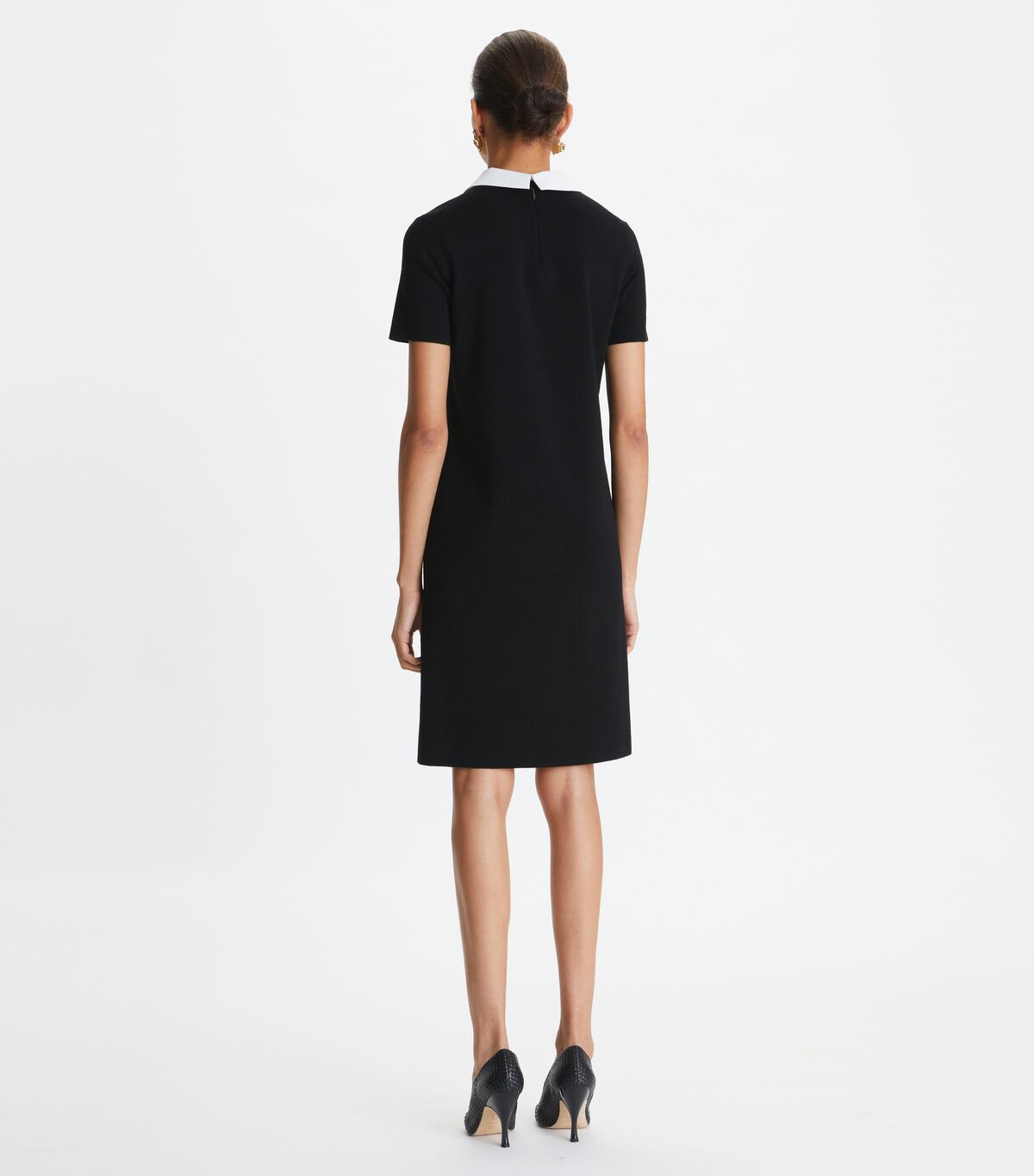 Black Tory Burch Poplin Collar Women's Dress | OUTLET-40731589