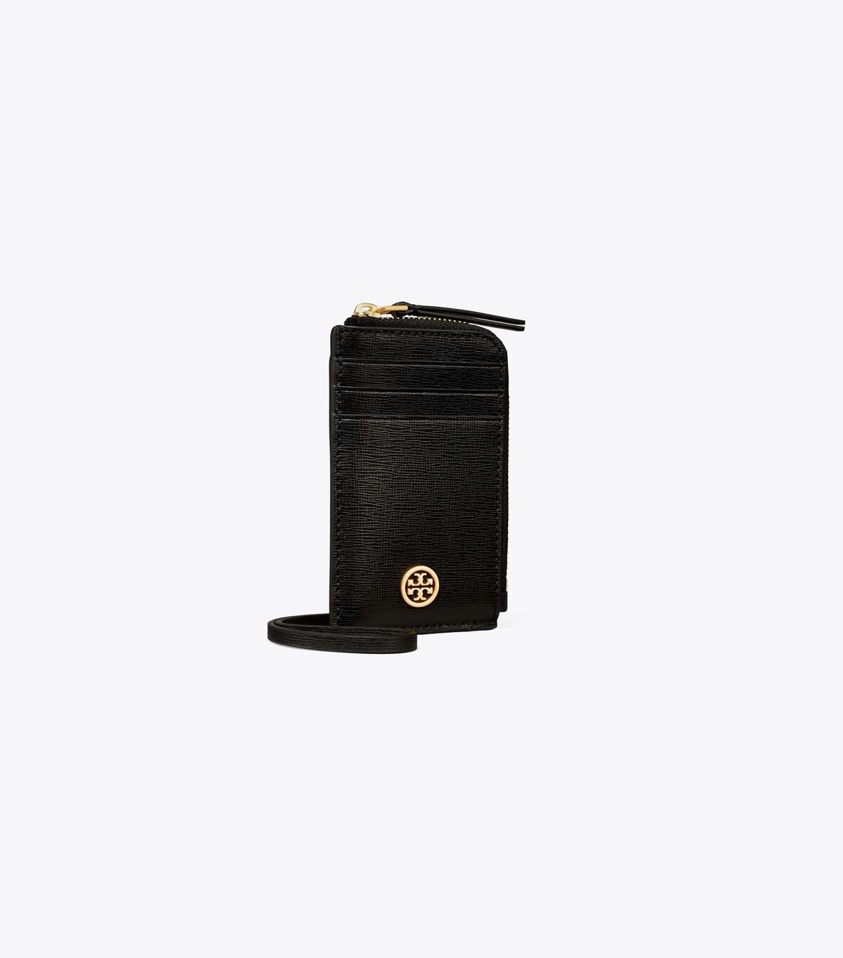 Black Tory Burch Robinson Lanyard Women\'s Card Case | OUTLET-75013299