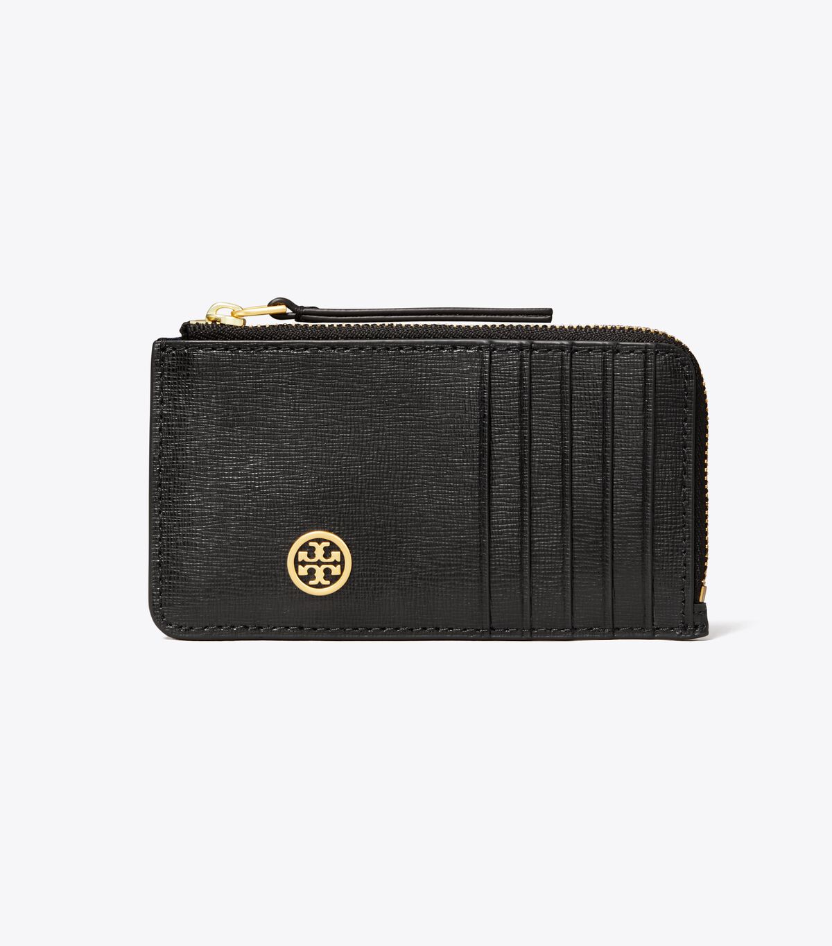 Black Tory Burch Robinson Top-zip Women's Card Case | OUTLET-81390749