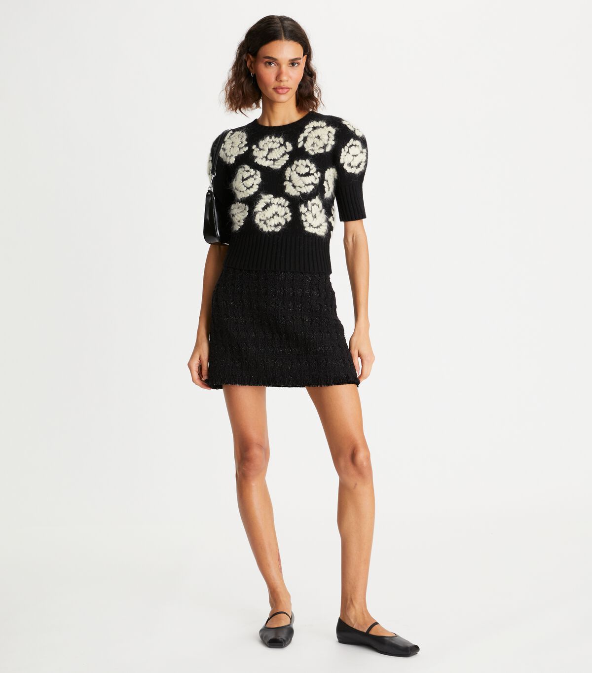 Black Tory Burch Rose-embroidered Women's Sweaters | OUTLET-01953649