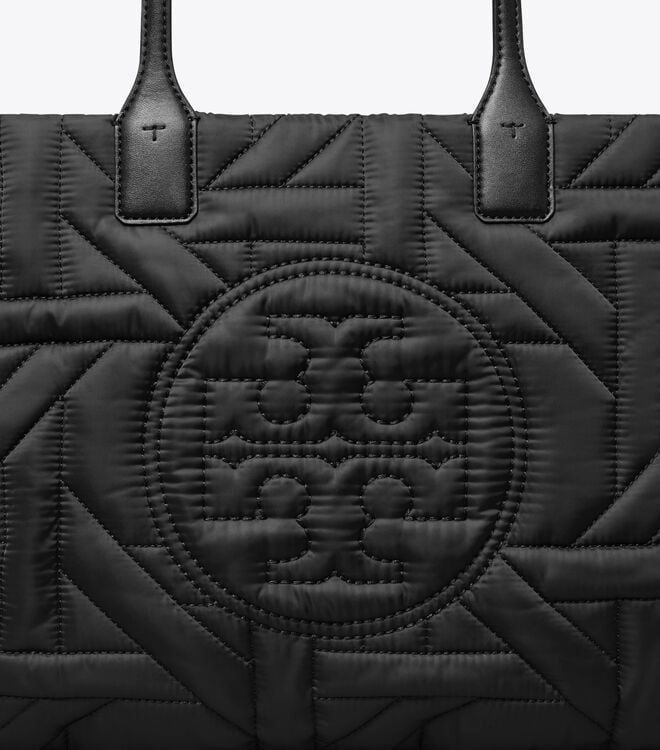 Black Tory Burch Small Ella Basketweave Women's Tote Bags | OUTLET-80974259