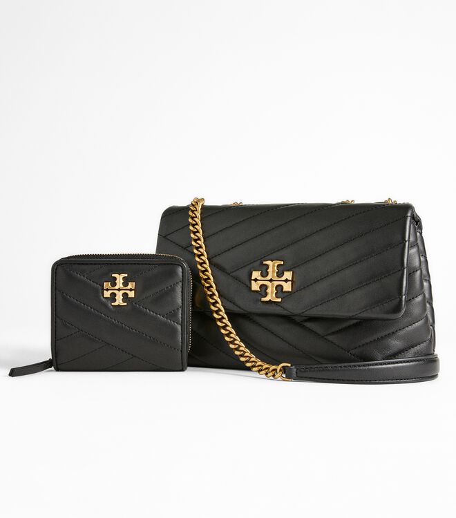 Black Tory Burch Small Kira Chevron Convertible Women's Shoulder Bags | OUTLET-86129549