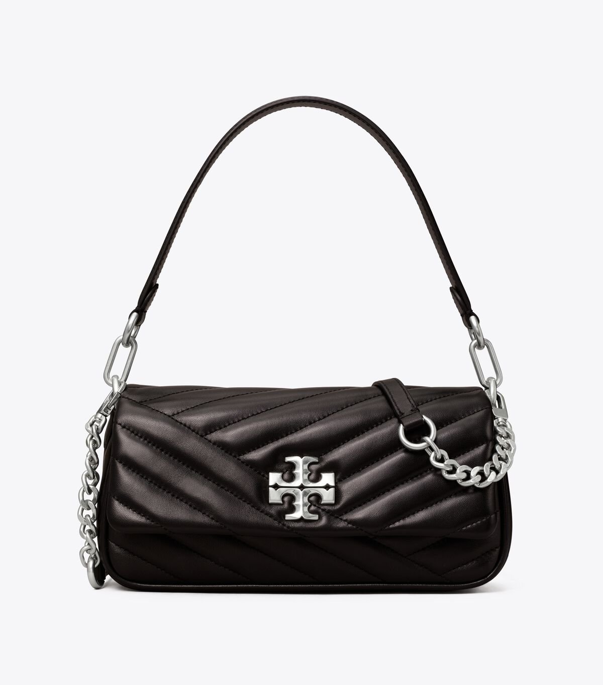 Black Tory Burch Small Kira Chevron Flap Women's Shoulder Bags | OUTLET-64753829