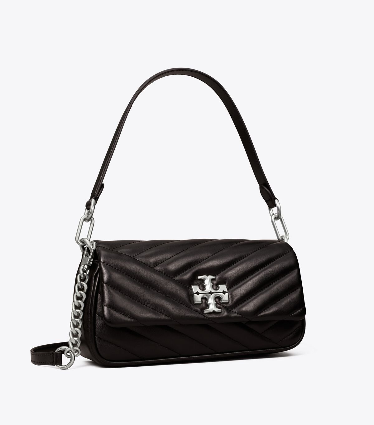 Black Tory Burch Small Kira Chevron Flap Women\'s Shoulder Bags | OUTLET-64753829