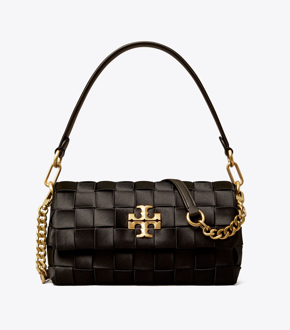 Black Tory Burch Small Kira Woven Flap Women's Shoulder Bags | OUTLET-39746259