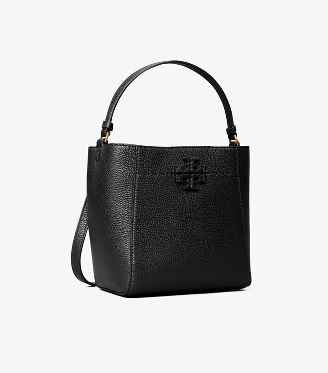 Black Tory Burch Small Mcgraw Women\'s Bucket Bags | OUTLET-31047629