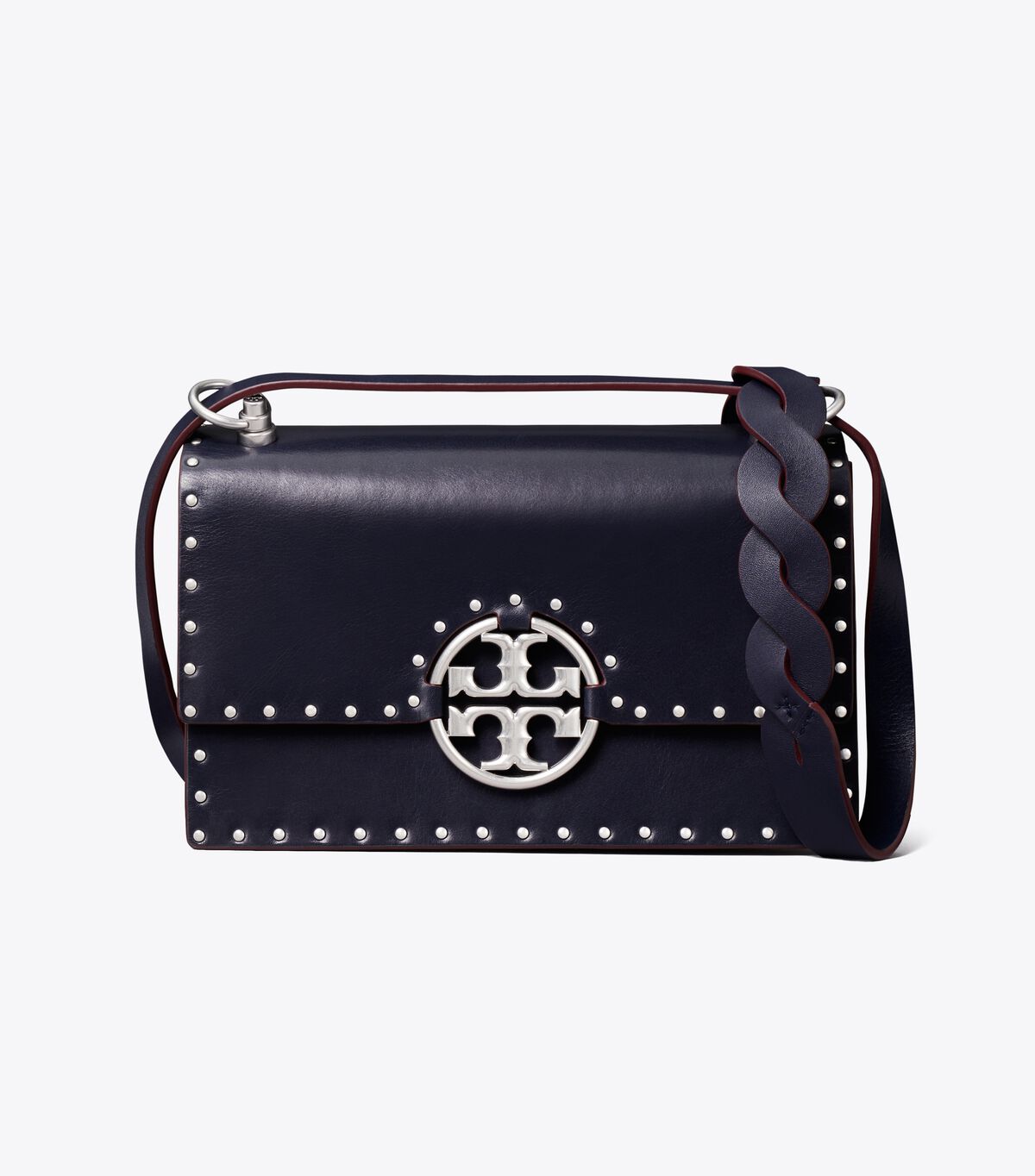 Black Tory Burch Small Miller Studded Flap Women's Shoulder Bags | OUTLET-19403259