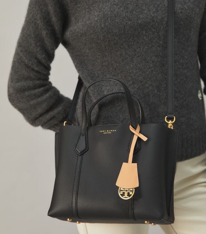 Black Tory Burch Small Perry Women's Tote Bags | OUTLET-09653489